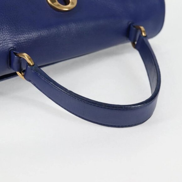 SAINT LAURENT Shoulder Bag Leather 2way Blue Gold 313456 Auth 127908V - Picture 7 of 16